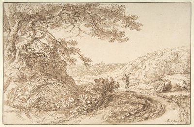 Landschaft mit alten Bäumen und Figuren von Gillis Neyts